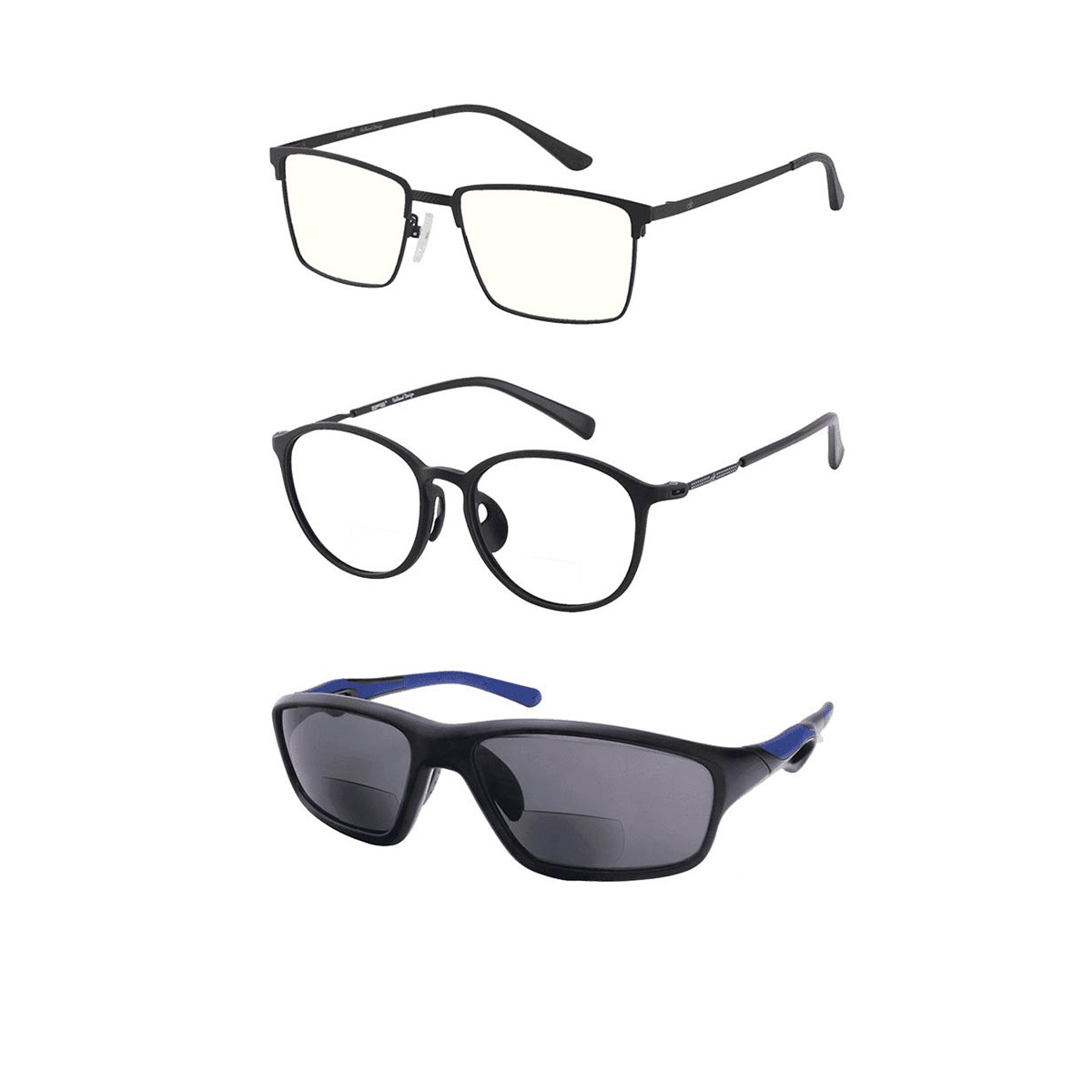 3-Pack Bifocals Blue Light and Cycling Set