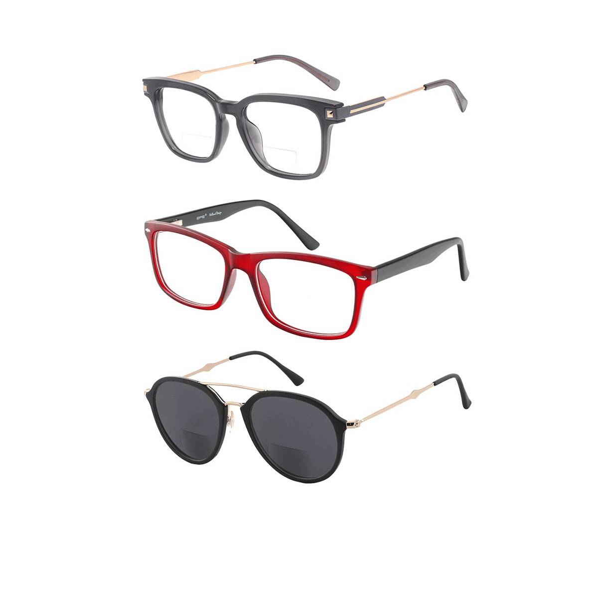 3-Pack Bifocal and Sunglasses Reading Set