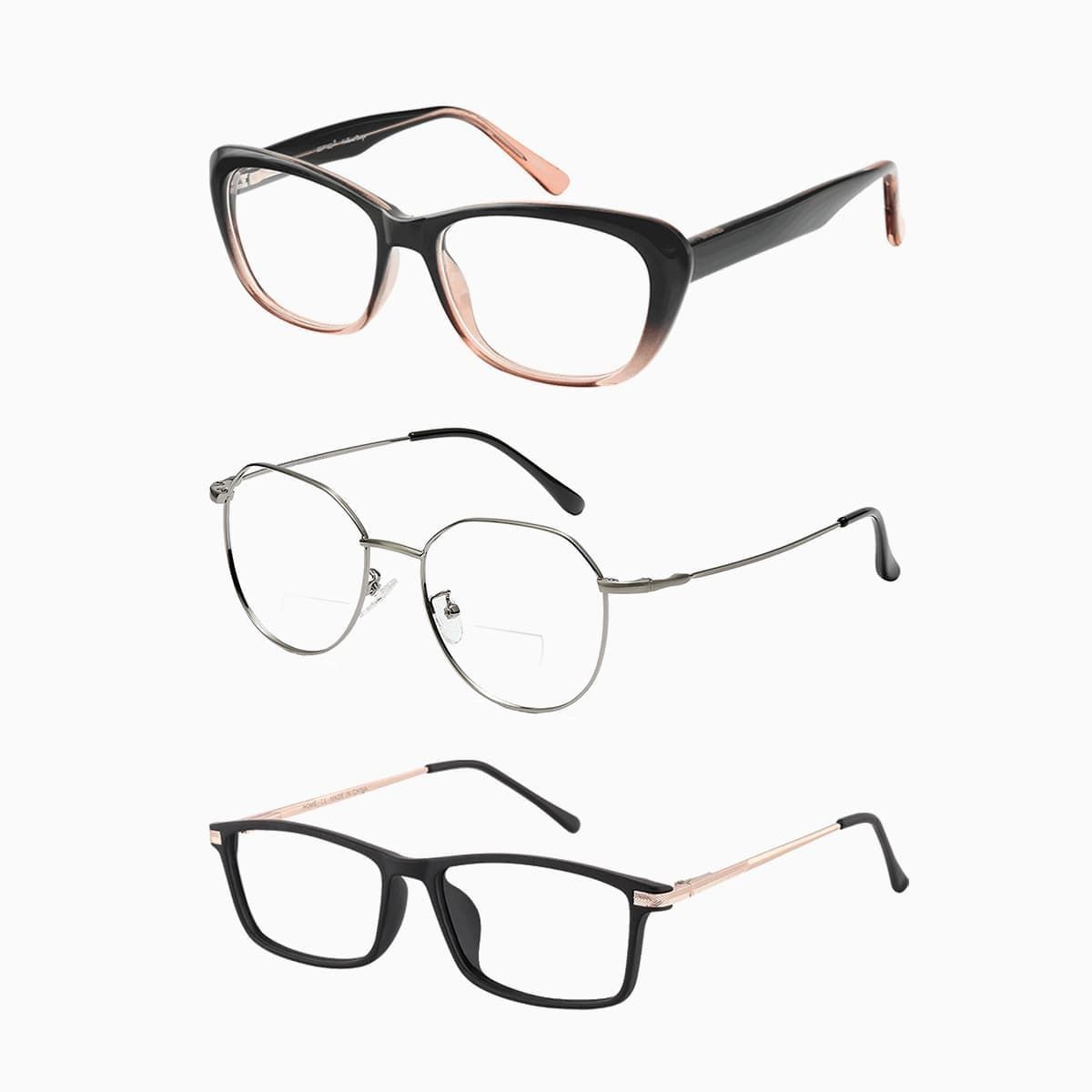 3-Pack Bifocals and Reader Glasses Set