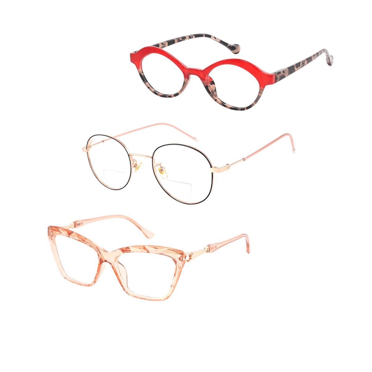 3-Pack Women Bifocal Reading Glasses Set
