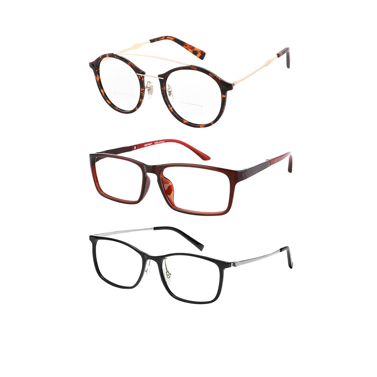 3-Pack Bifocals Reading Glasses Set